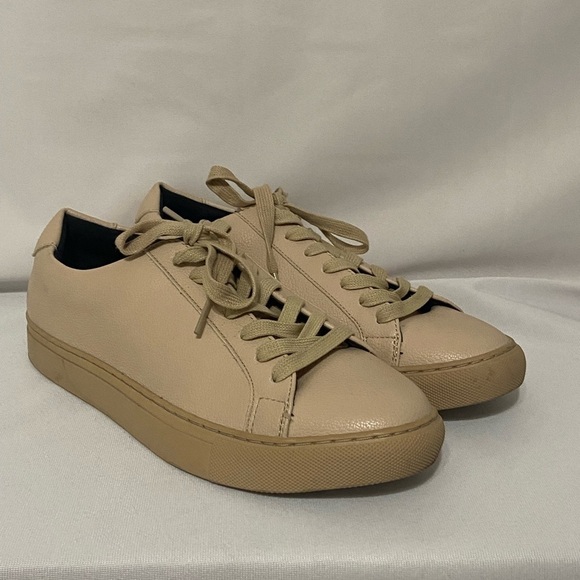 Alfani LIKE NEW men's tan vegan leather Grayson lace up sneakers size 8.5 - Picture 1 of 6